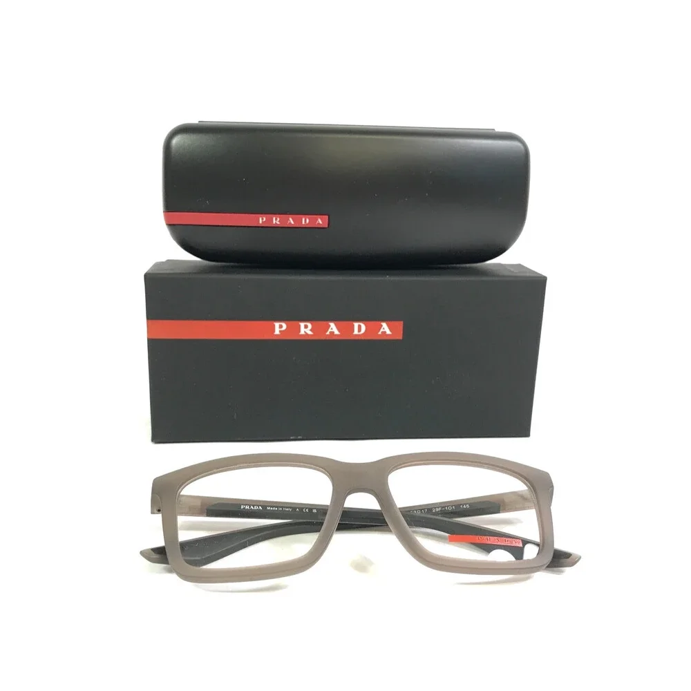 Prada Linea Rossa Eyeglasses Frames VPS03S 29F-1O1 Frosted Brown 53-17-145